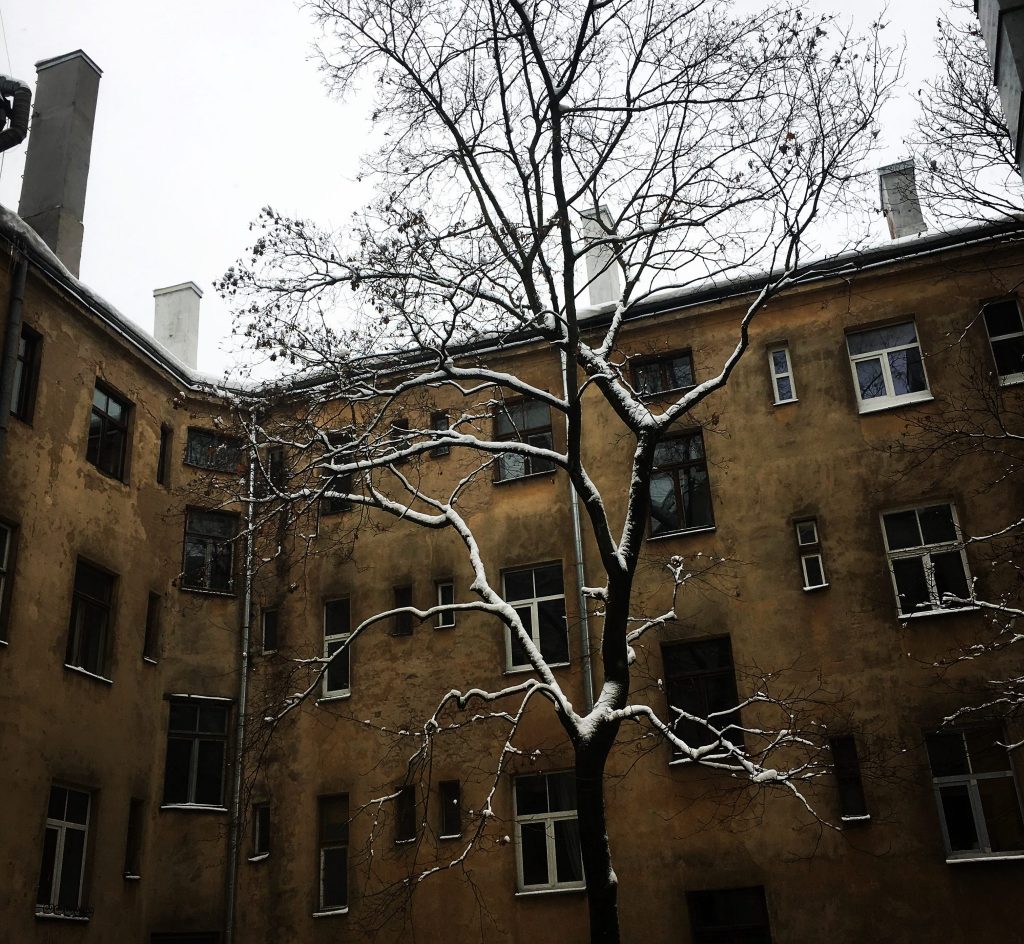 Creepy apartment building in Riga, Latvia