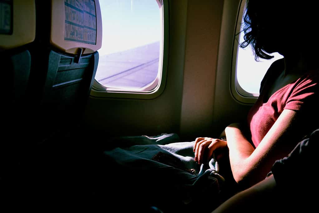 Window seat on flight